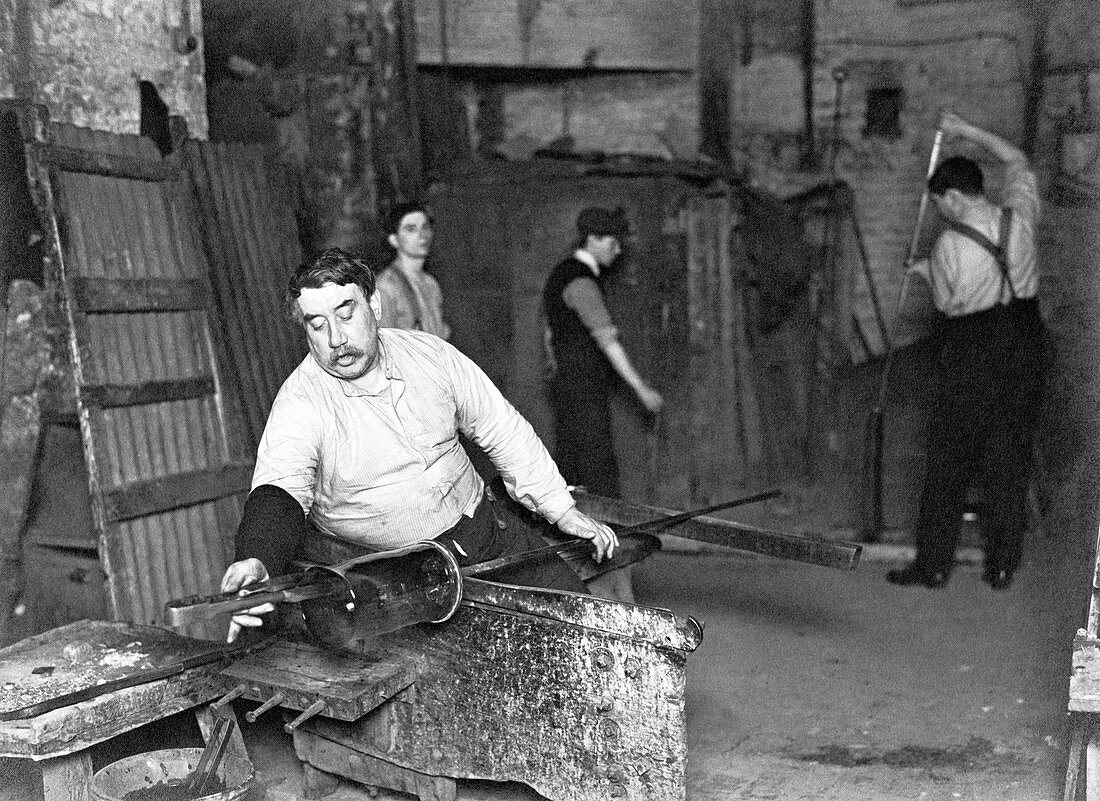 Worker at Whitefriars Glassworks, City of London