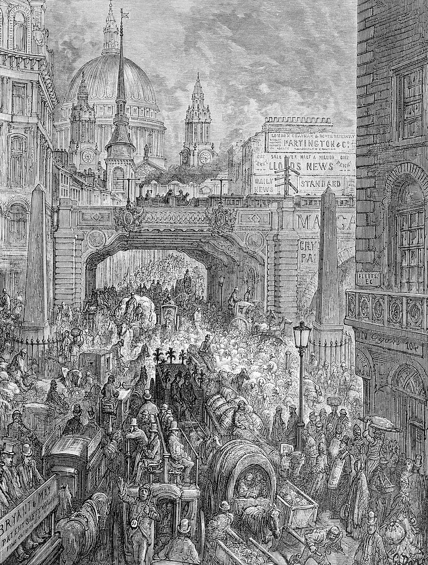 Ludgate Hill-A Block in the Street', 1872.