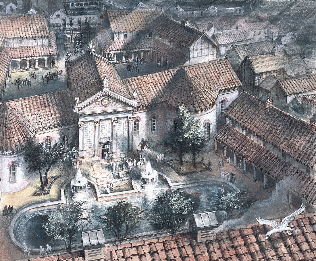 Palace of the Roman governor of London, after c80 AD