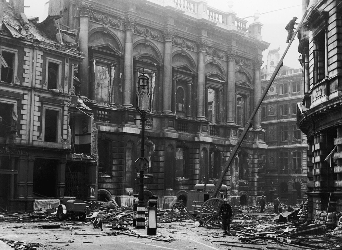 Carpenters' Hall bomb damage, London, 1941