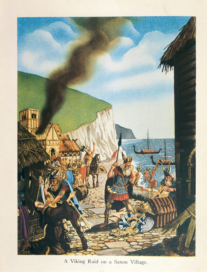 A Viking Raid on a Saxon Village', 1953