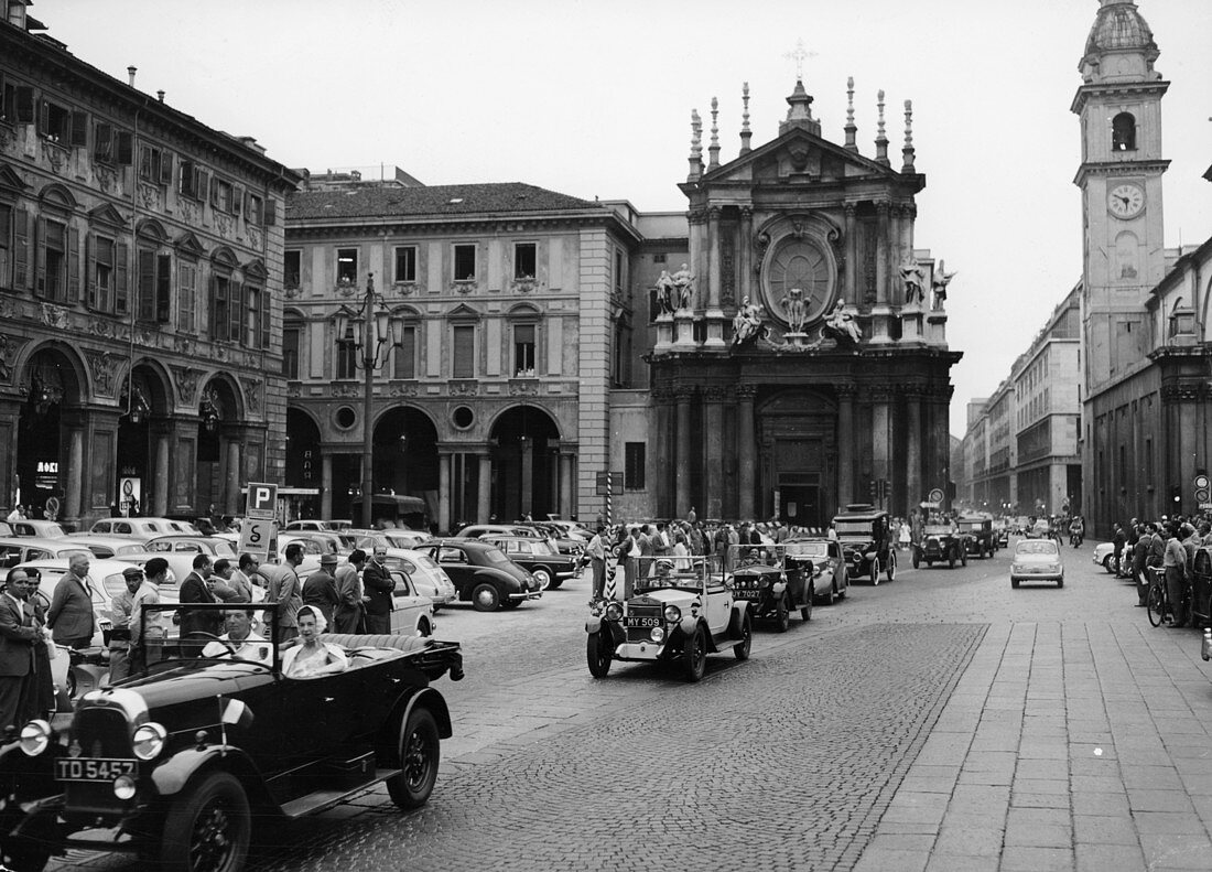 Fiats at a rally, Turin, Italy, c1960