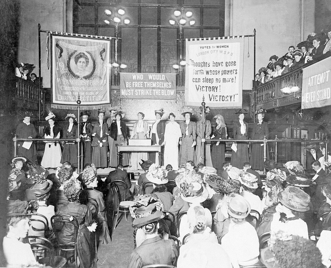 A meeting at Caxton Hall, 1908
