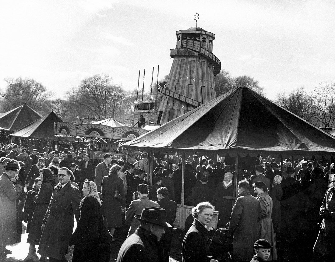 Hampstead funfair, London, early 1950s