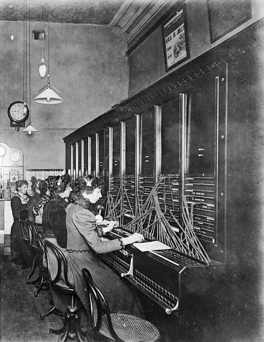 GPO telephone exchange, London, c1905