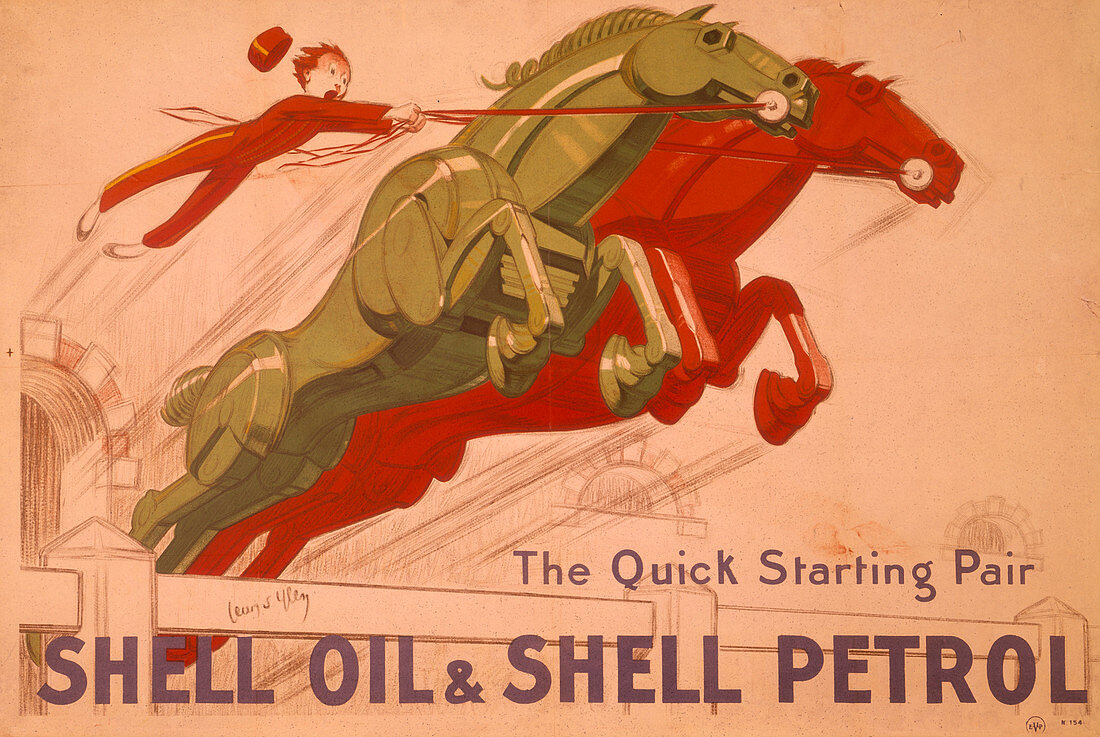 Poster advertising Shell oil and petrol