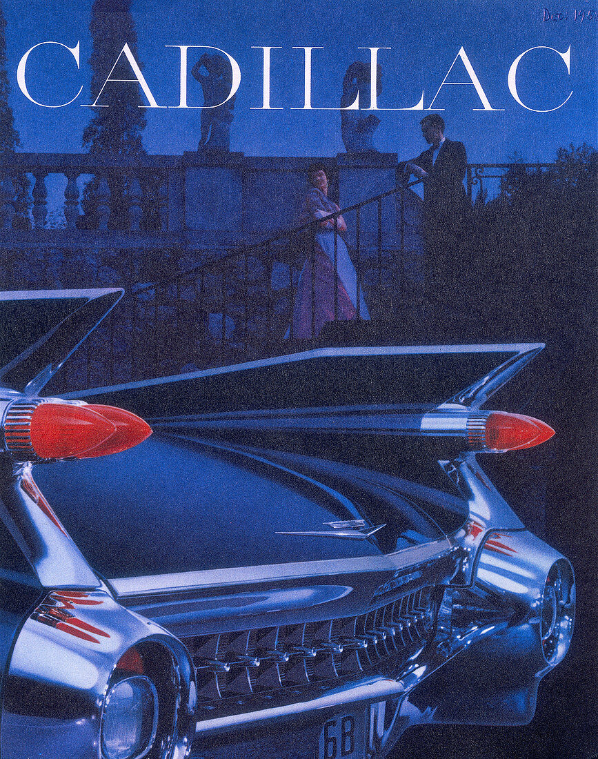 Poster advertising a Cadillac, 1959