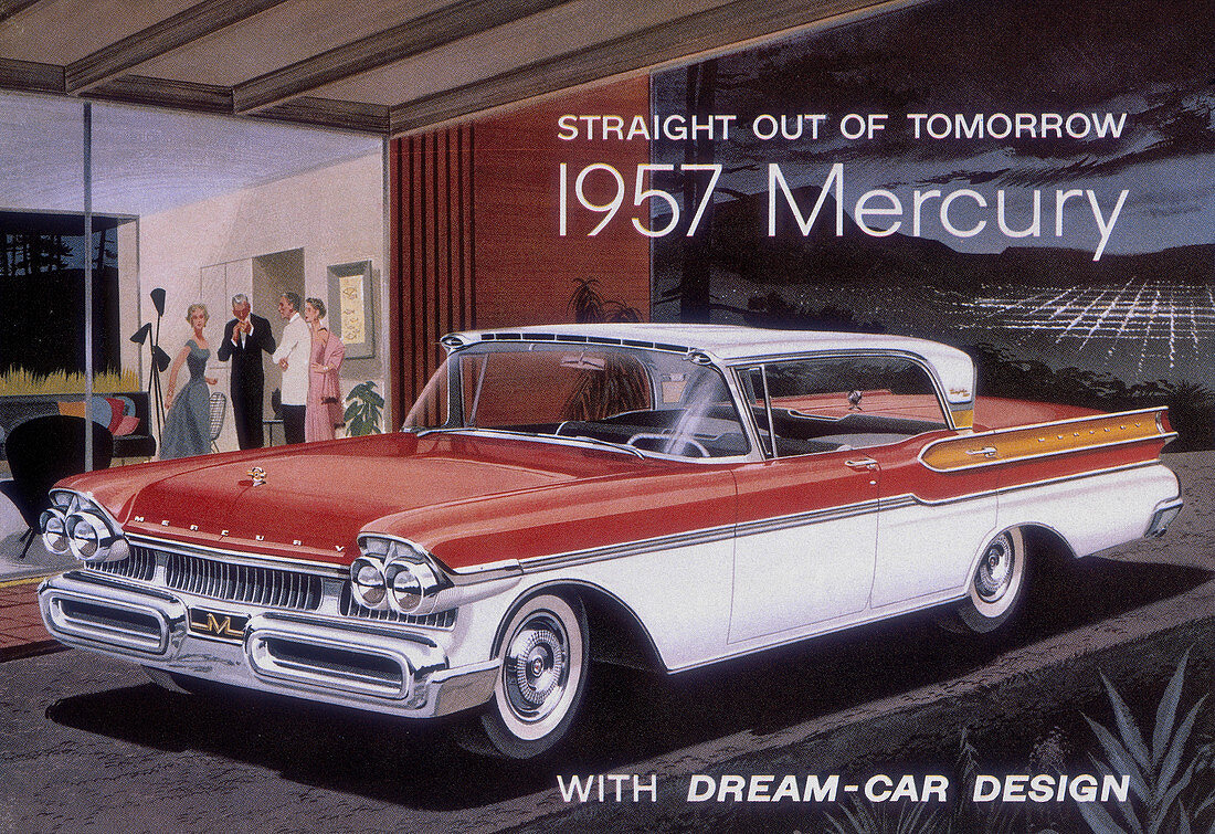 Poster advertising a Mercury car, 1957