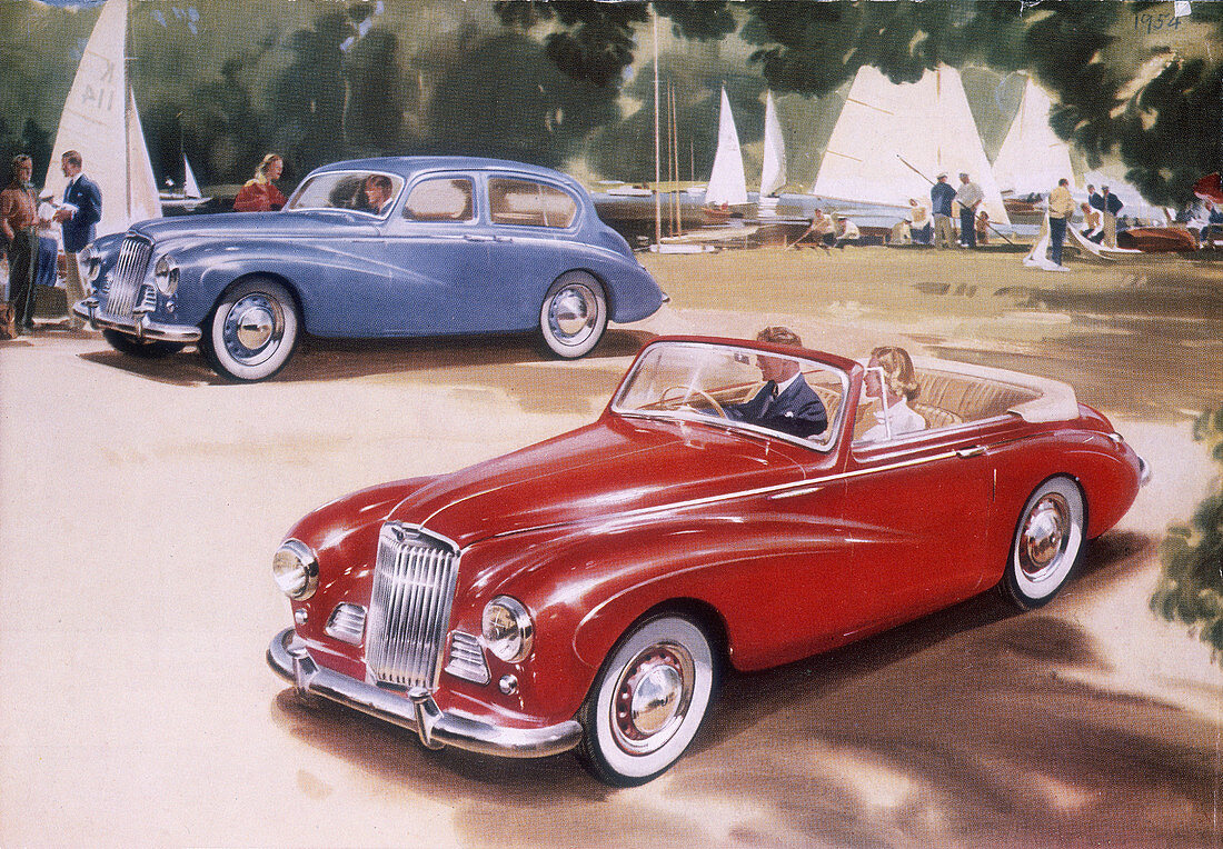 Poster advertising a Sunbeam-Talbot 90, 1954