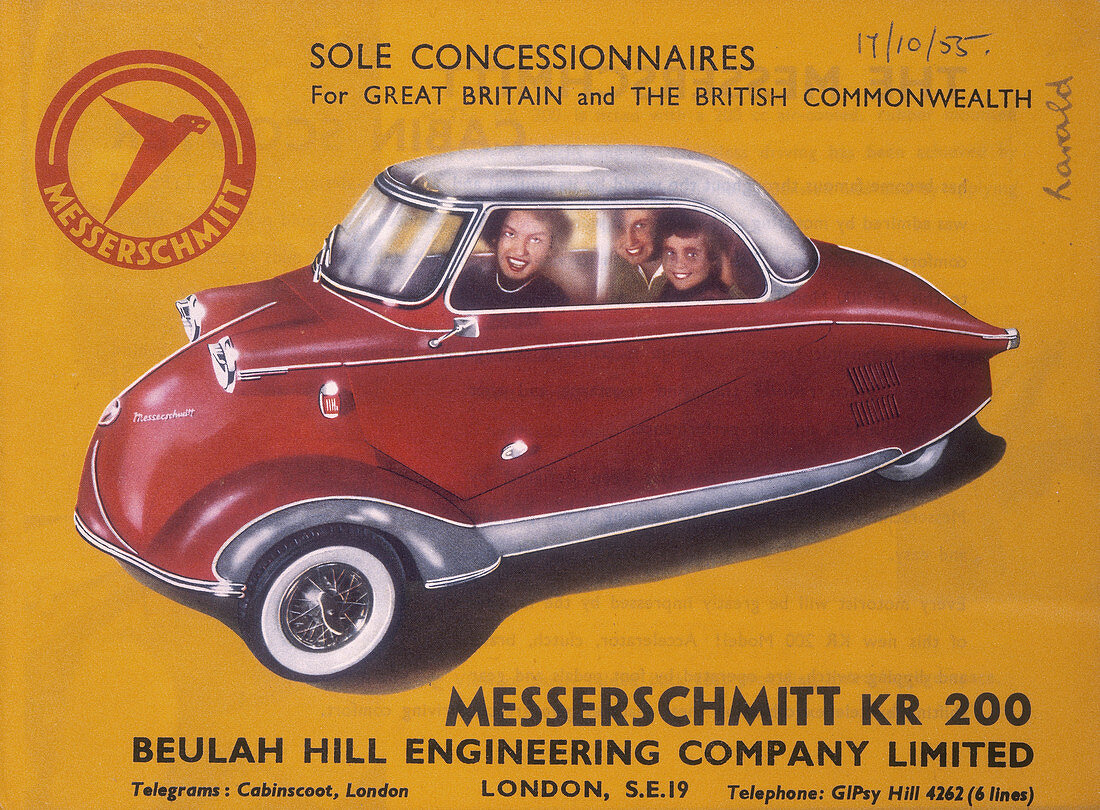Poster advertising a Messerschmidt KR 200, 1955