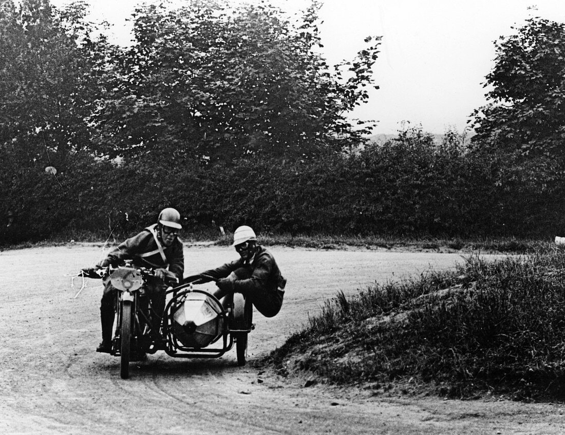 G Tucker racing a Norton bike, 1924