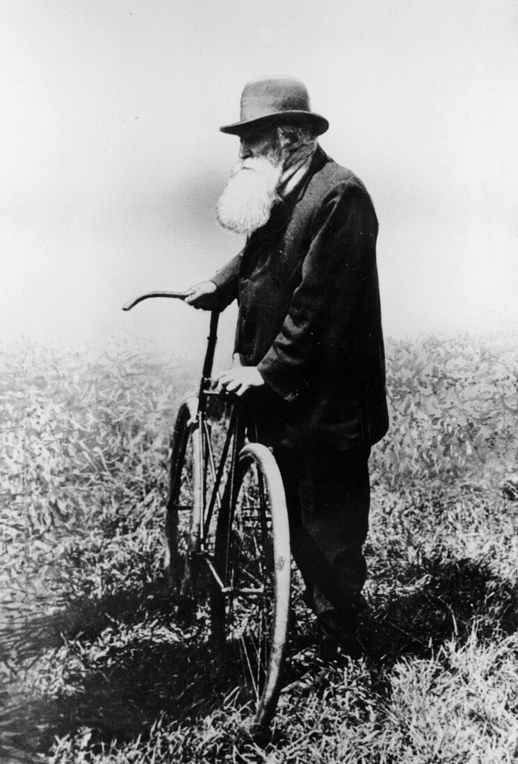 John Boyd Dunlop with bicycle, July 1918