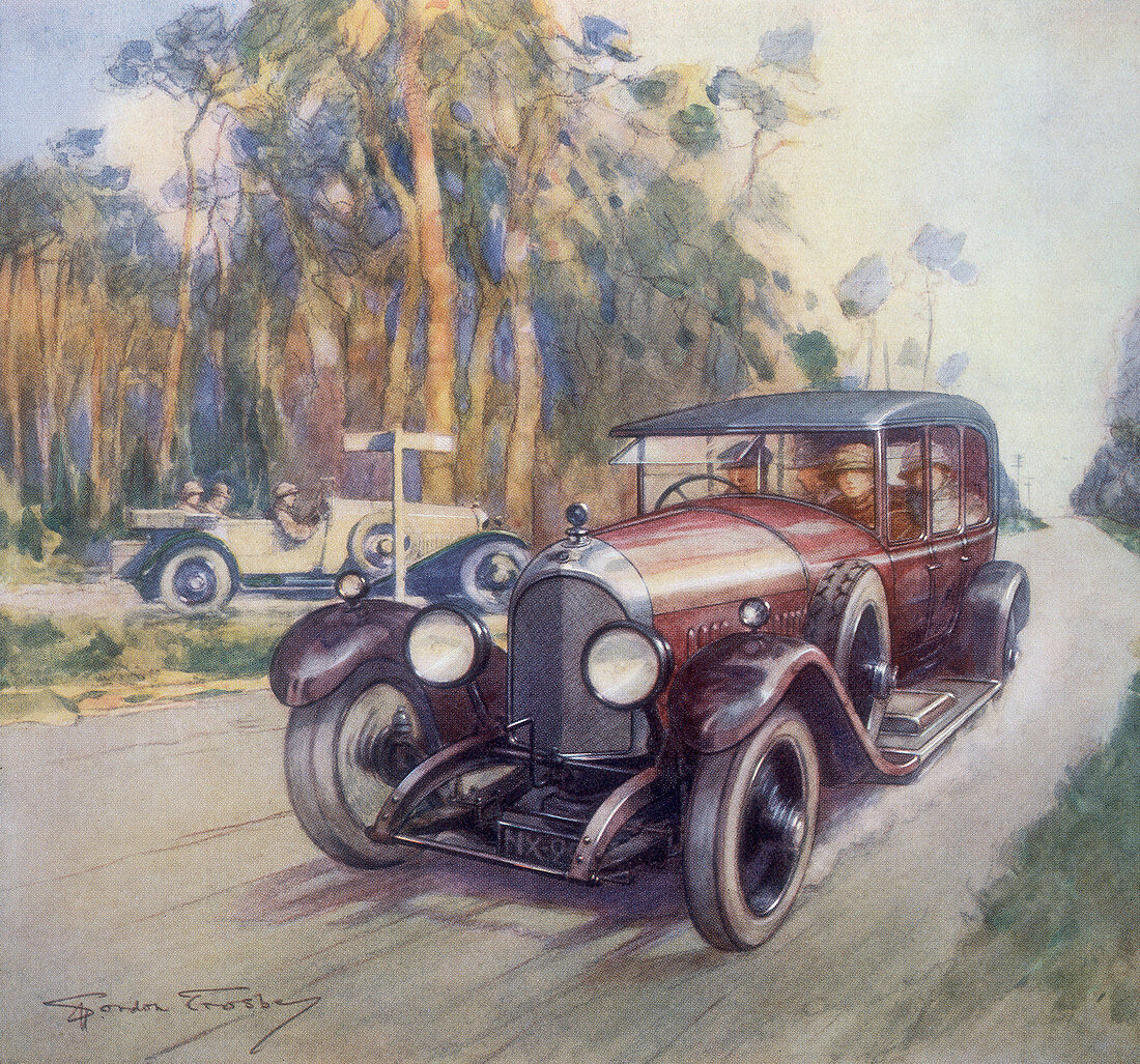 Poster advertising Bentley cars, 1927