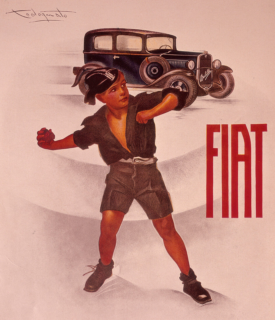 Poster advertising Fiat cars