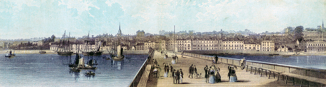 Ryde from the pier, Isle of Wight, 19th century