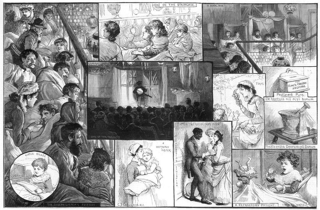 An entertainment at King's College Hospital, 1885
