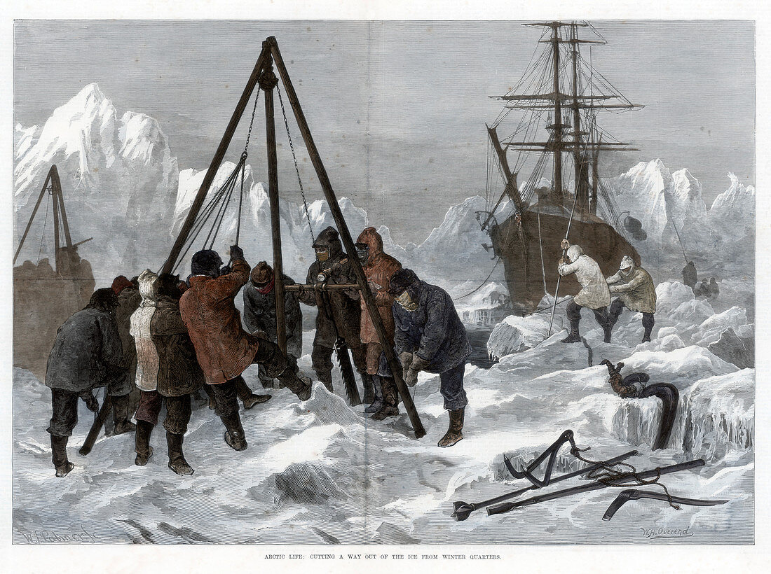 Cutting a Way Out of the Ice from Winter Quarters, 1875
