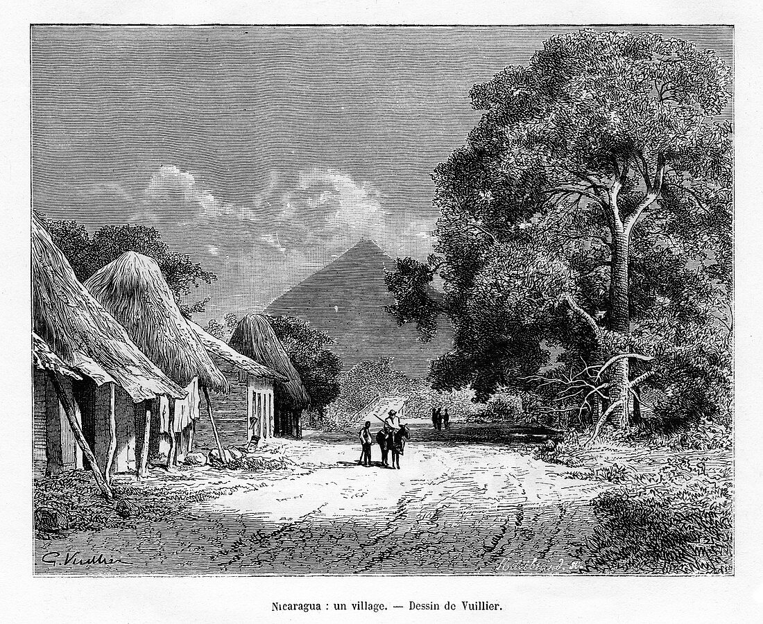 A village, Nicaragua, 19th century