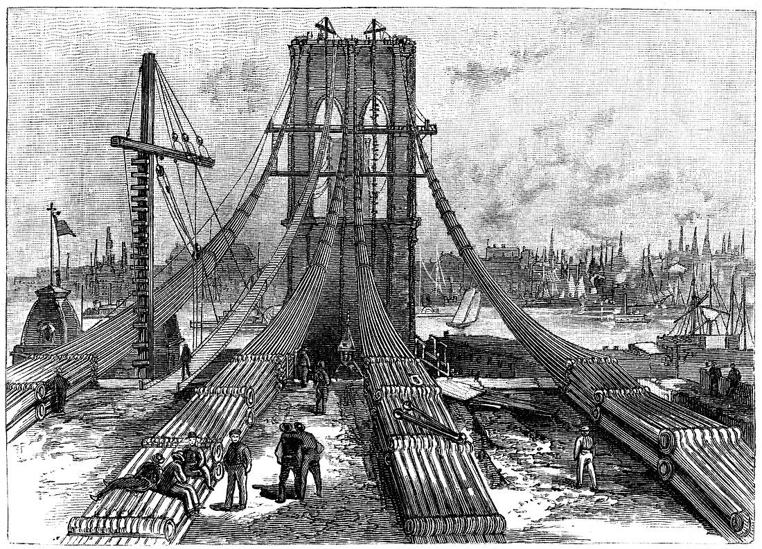 Brooklyn Suspension Bridge, New York, USA, 1883