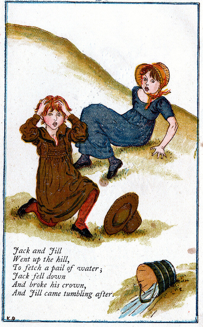 Illustration for 'Jack and Jill went up the hill'