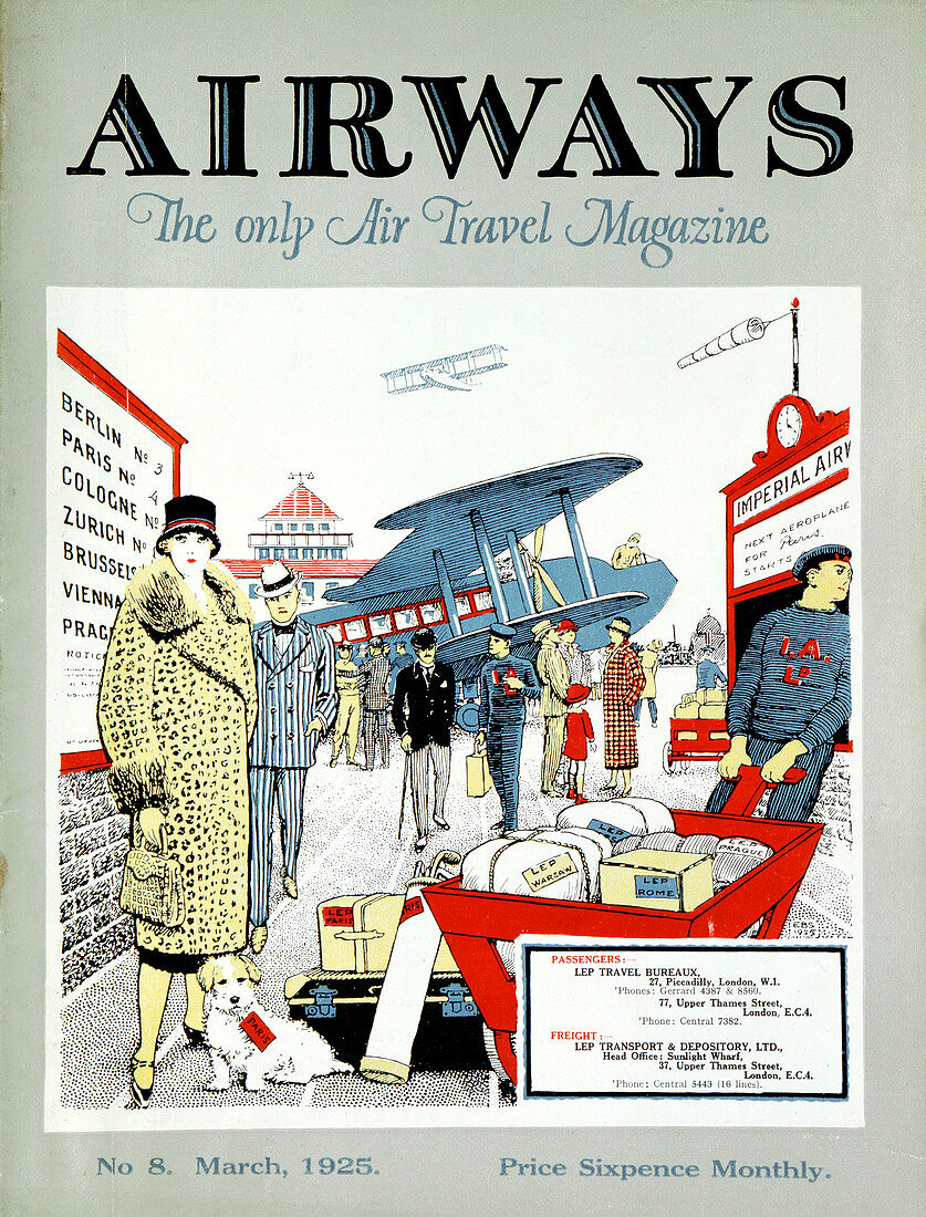 Passengers arriving at Croydon Aerodrome, London, 1925