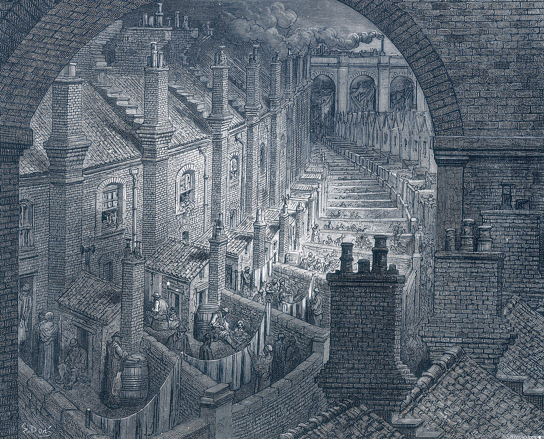 Over London - By Rail', 1872