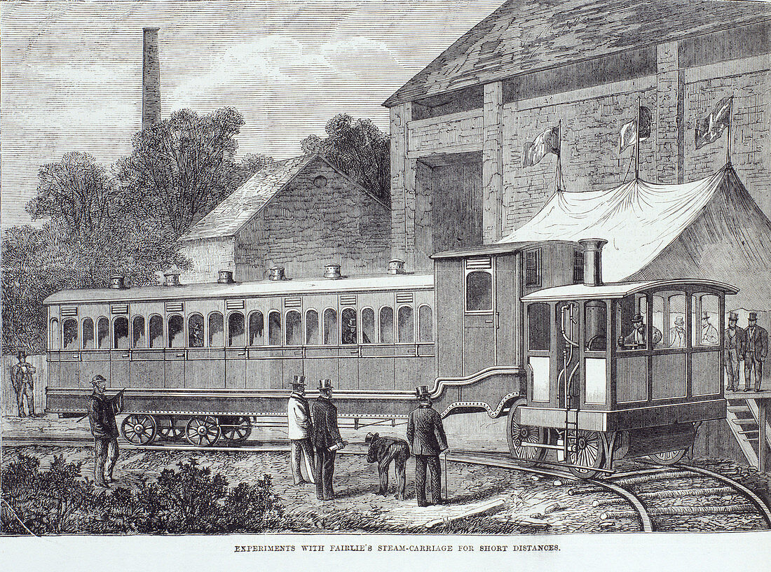 Experiments with Fairlie's steam carriage, August 1869