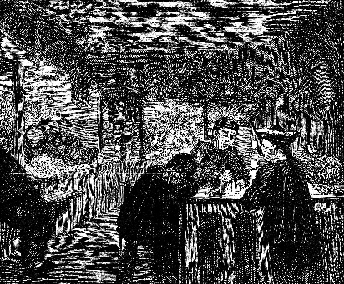 Opium den in the Chinese quarter of San Francisco, c1870