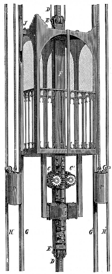 Elevator (lift) by Siemens and Halske, 1890