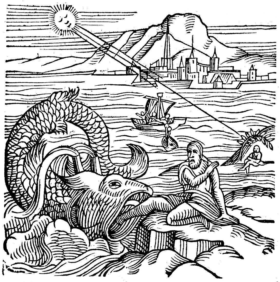 Jonah being spewed up by the whale, 1557