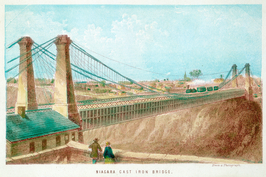 Niagara Cast Iron Bridge', New York, USA, c1855-c1860