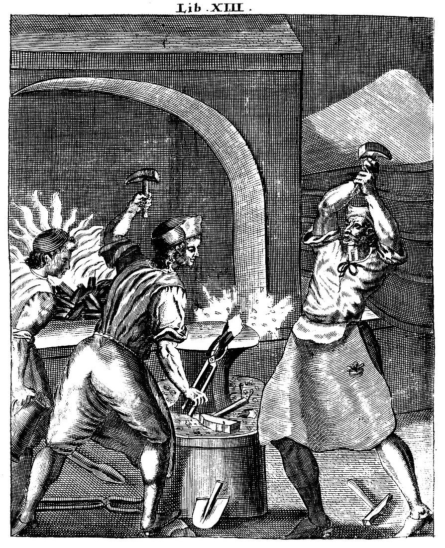Blacksmiths at work, 1715