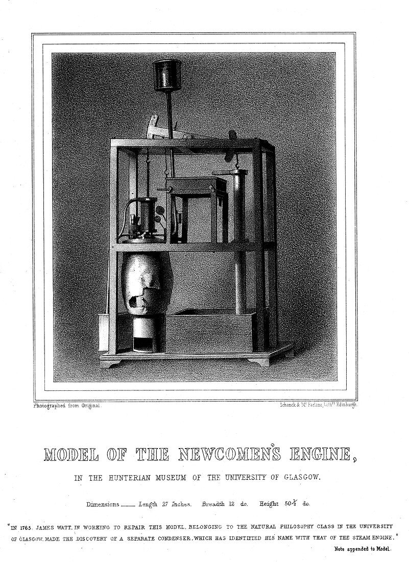 Model of a Newcomen steam engine, 1856