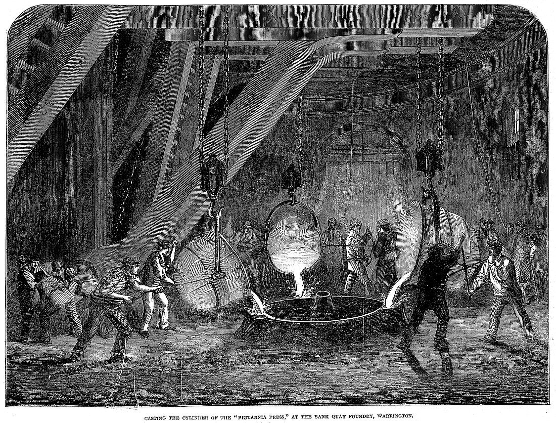Casting the cylinder of the 'Britannia Press'