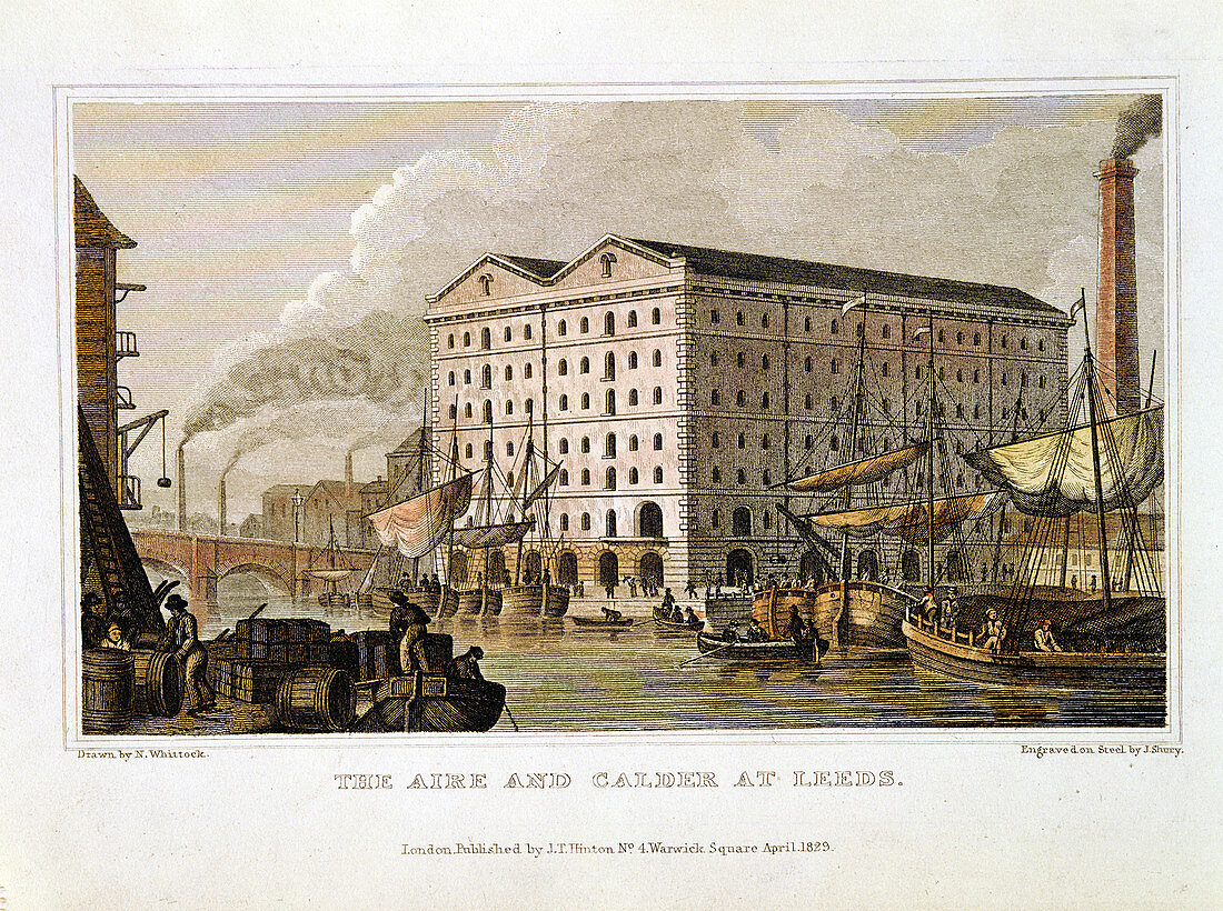 The Aire and Calder Navigation, Leeds, Yorkshire, 1828