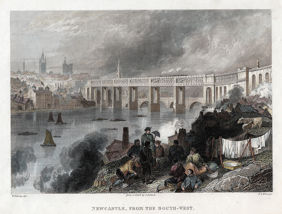 High Level Bridge over the Tyne at Newcastle, 1849