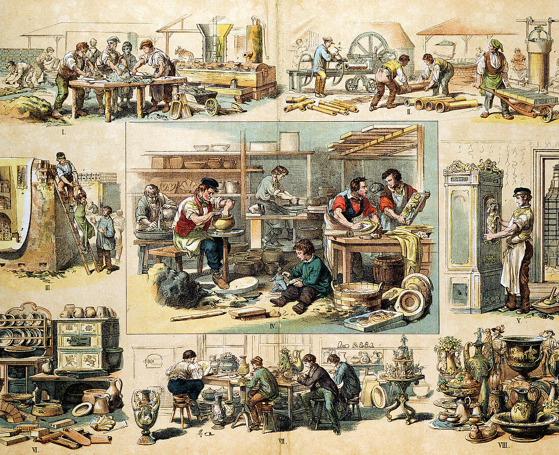 Ceramics industry, c1870