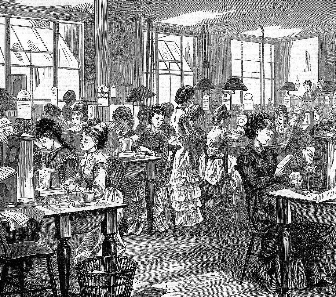 Female telegraph workers, 1871