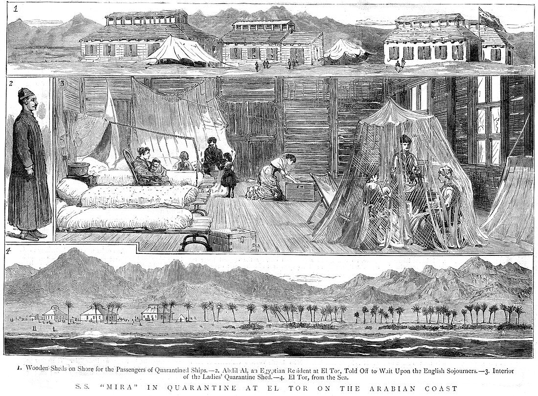 Europeans in a smallpox quarantine camp, North Africa