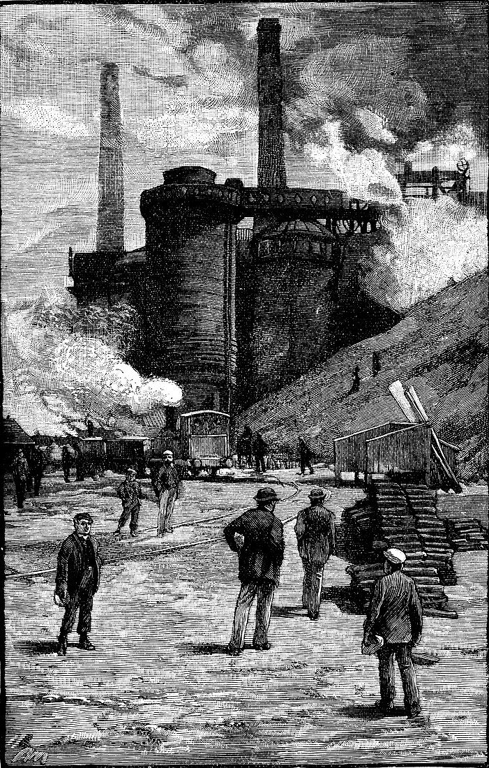 Blast furnaces, South Wales, 1885