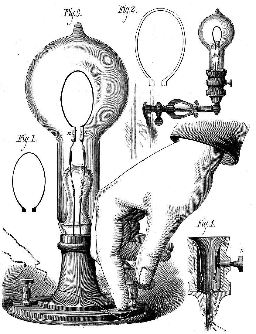 Edison's carbon filament lamp, 1880