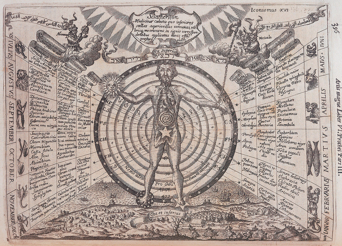 An astrological chart, 1646