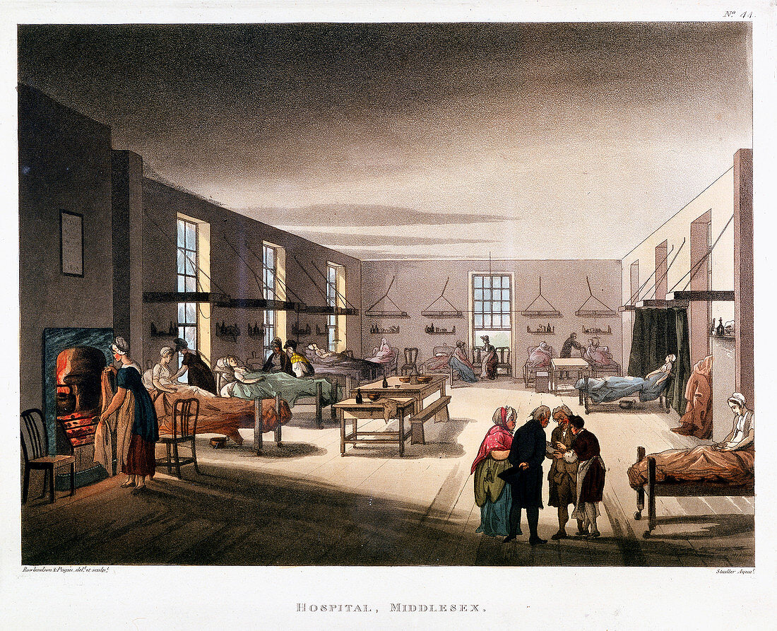 Womens' ward in the Middlesex Hospital, London, 1808-1811