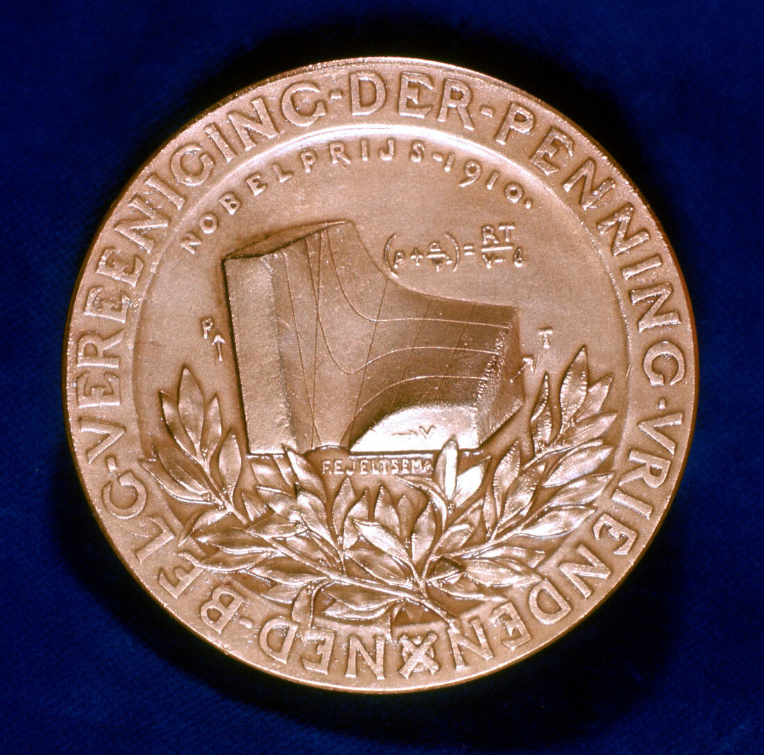 Medal commemorating physicist Johannes Diderik van der Waals