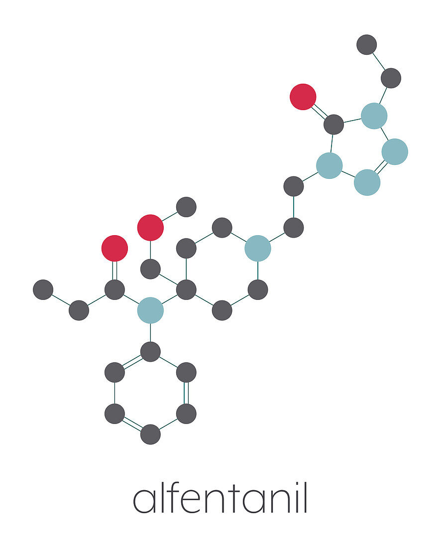 Alfentanil opioid analgesic drug molecule