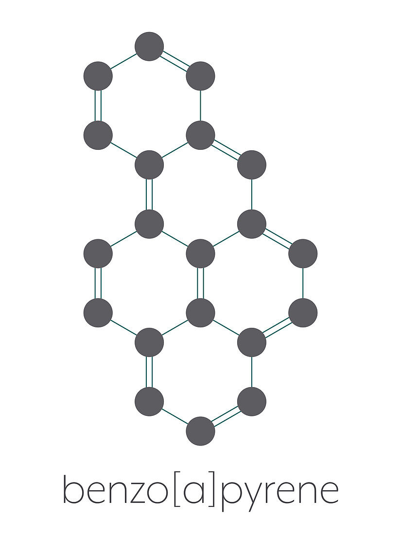 Benzo(a)pyrene polycyclic aromatic hydrocarbon molecule