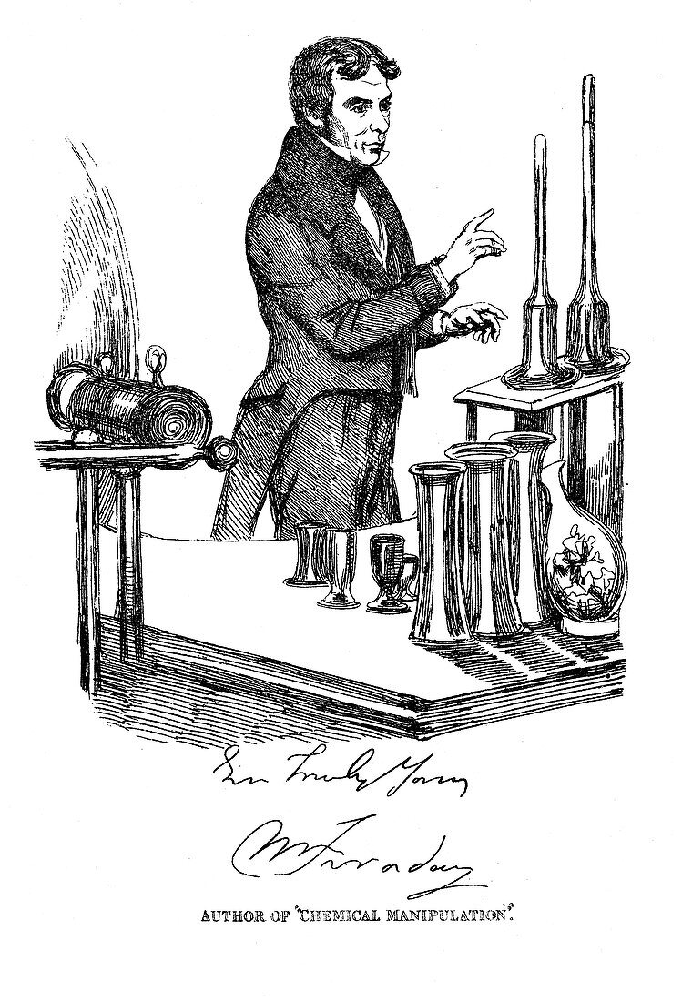 Michael Faraday lecturing at the Royal Institution, London