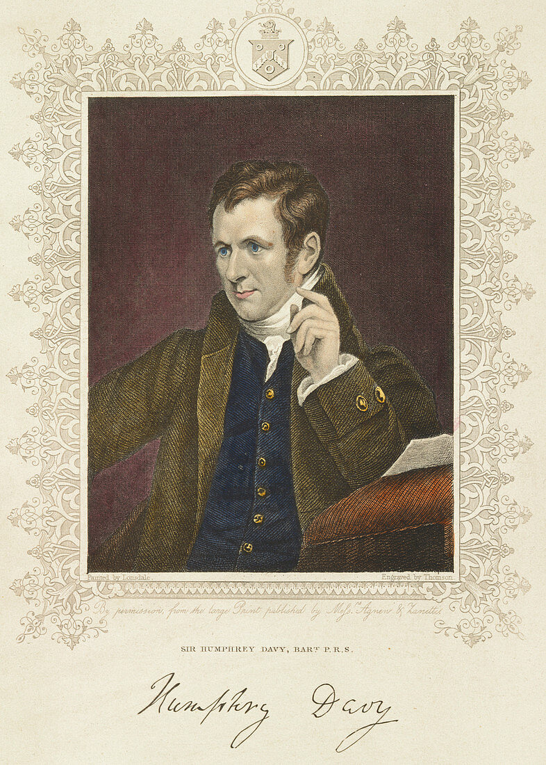 Humphry Davy, British chemist and inventor, 1801