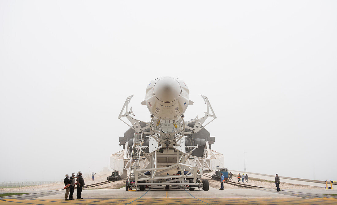 SpaceX Demo-1 rollout before launch, February 2019
