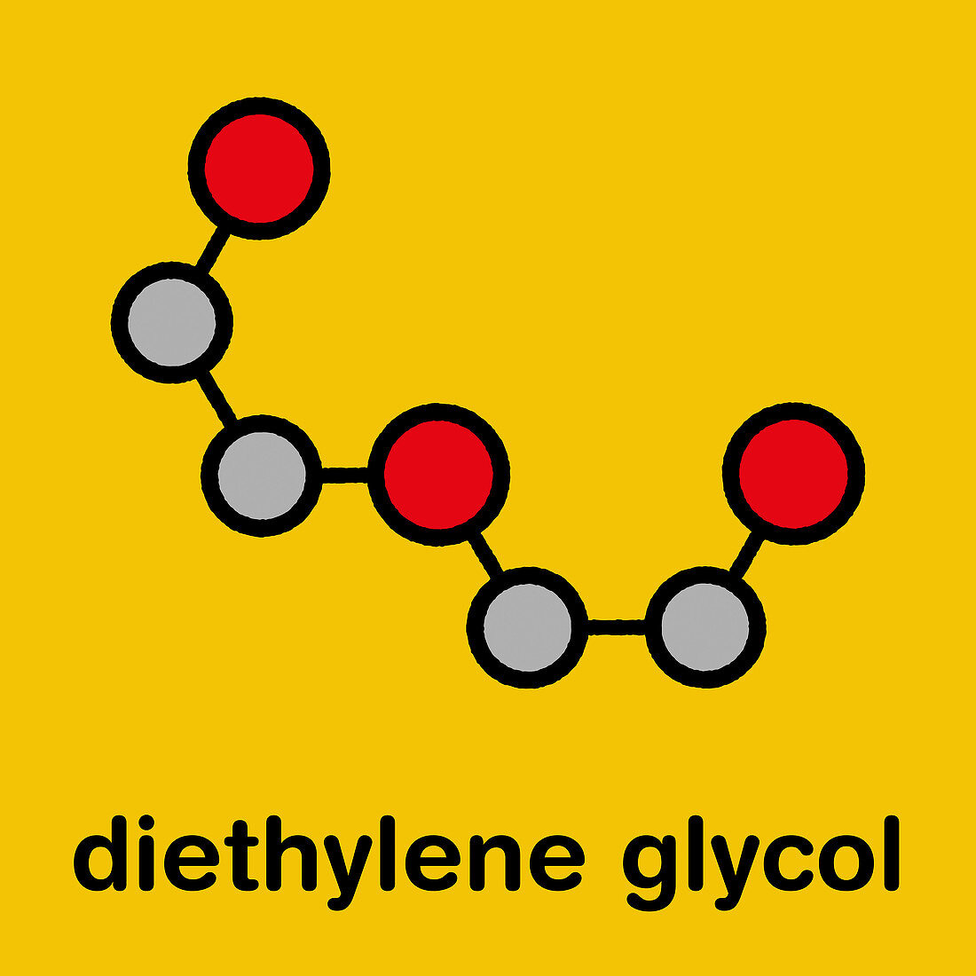 Diethylene glycol chemical solvent molecule